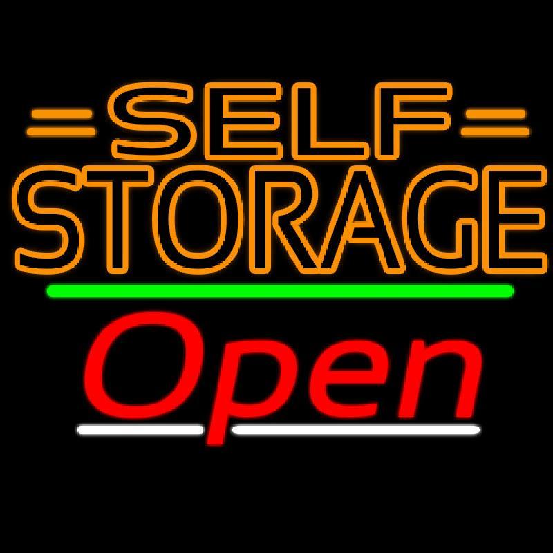 Orange Self Storage Block With Open 3 Handmade Art Neon Sign