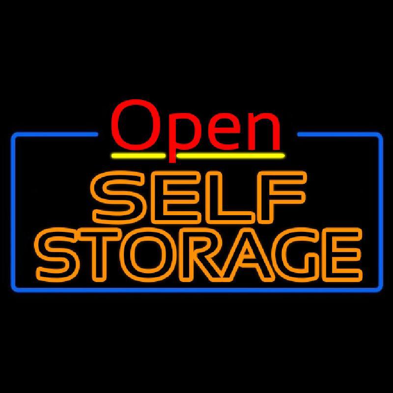 Orange Self Storage Block With Open 4 Handmade Art Neon Sign