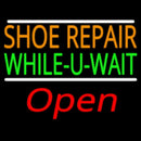 Orange Shoe Repair Green While You Wait Open Handmade Art Neon Sign