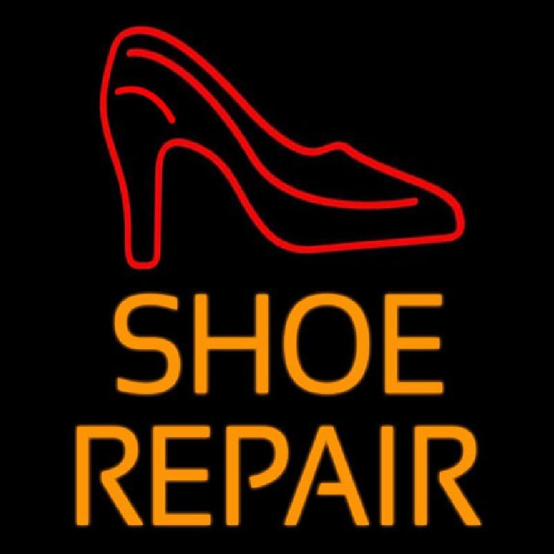 Orange Shoe Repair With Sandal Handmade Art Neon Sign