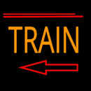 Orange Train With Arrow Handmade Art Neon Sign