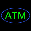 Oval Atm Blue Border Handmade Art Neon Sign