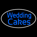 Oval Blue Wedding Cakes Cursive Handmade Art Neon Sign