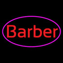 Oval Red Barber With Pink Border Handmade Art Neon Sign