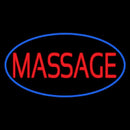 Oval Red Massage Blue Border Handmade Art Neon Sign