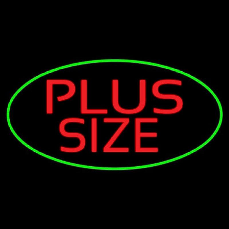 Oval Red Plus Size Green Border Handmade Art Neon Sign