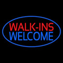 Oval Walk Ins Welcome Blue Border Handmade Art Neon Sign