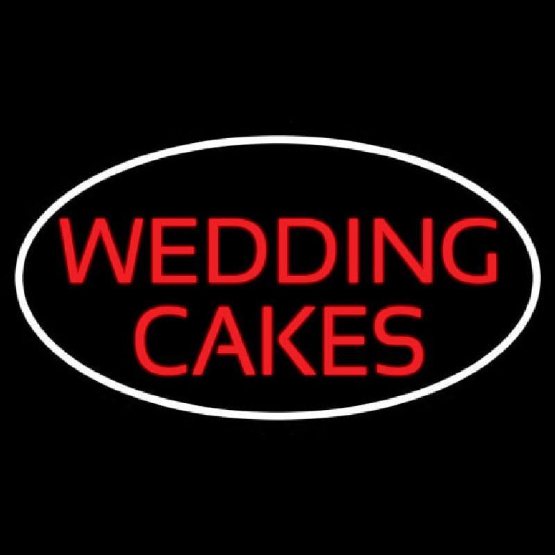 Oval Wedding Cakes Handmade Art Neon Sign