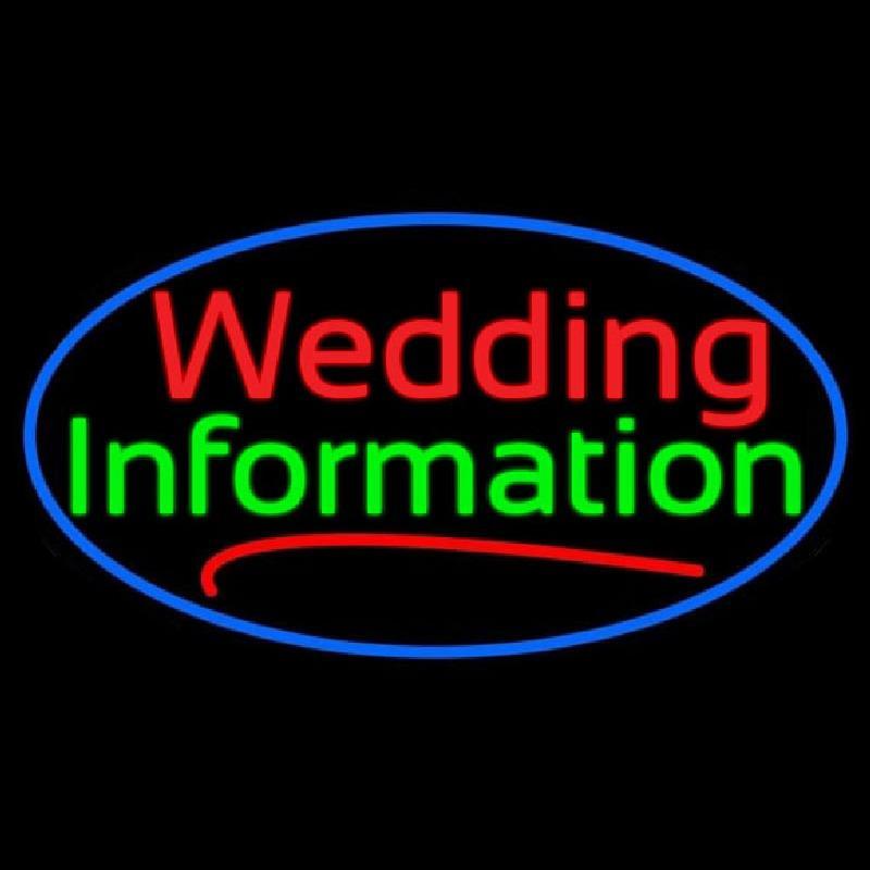 Oval Wedding Information Handmade Art Neon Sign