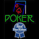 Pabst Blue Ribbon Green Poker Red Heart Beer Sign Handmade Art Neon Sign