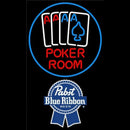 Pabst Blue Ribbon Poker Room Beer Sign Handmade Art Neon Sign