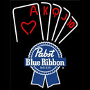 Pabst Blue Ribbon Poker Series Beer Sign Handmade Art Neon Sign
