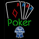 Pabst Blue Ribbon Poker Tournament Beer Sign Handmade Art Neon Sign