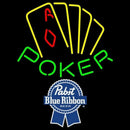 Pabst Blue Ribbon Poker Yellow Beer Sign Handmade Art Neon Sign