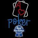Pabst Blue Ribbon Rectangular Black Hear Ace Beer Sign Handmade Art Neon Sign