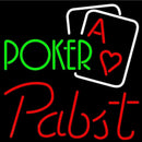 Pabst Green Poker Beer Sign Handmade Art Neon Sign