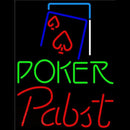 Pabst Green Poker Red Heart Beer Sign Handmade Art Neon Sign