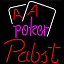 Pabst Purple Lettering Red Aces White Cards Beer Sign Handmade Art Neon Sign