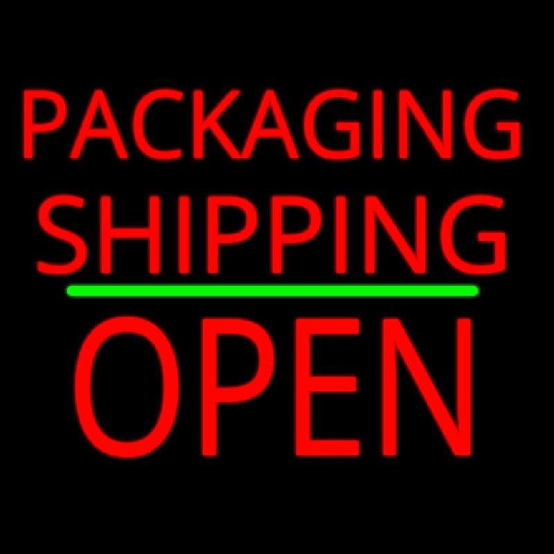 Packaging Shipping Open Block Green Line Handmade Art Neon Sign