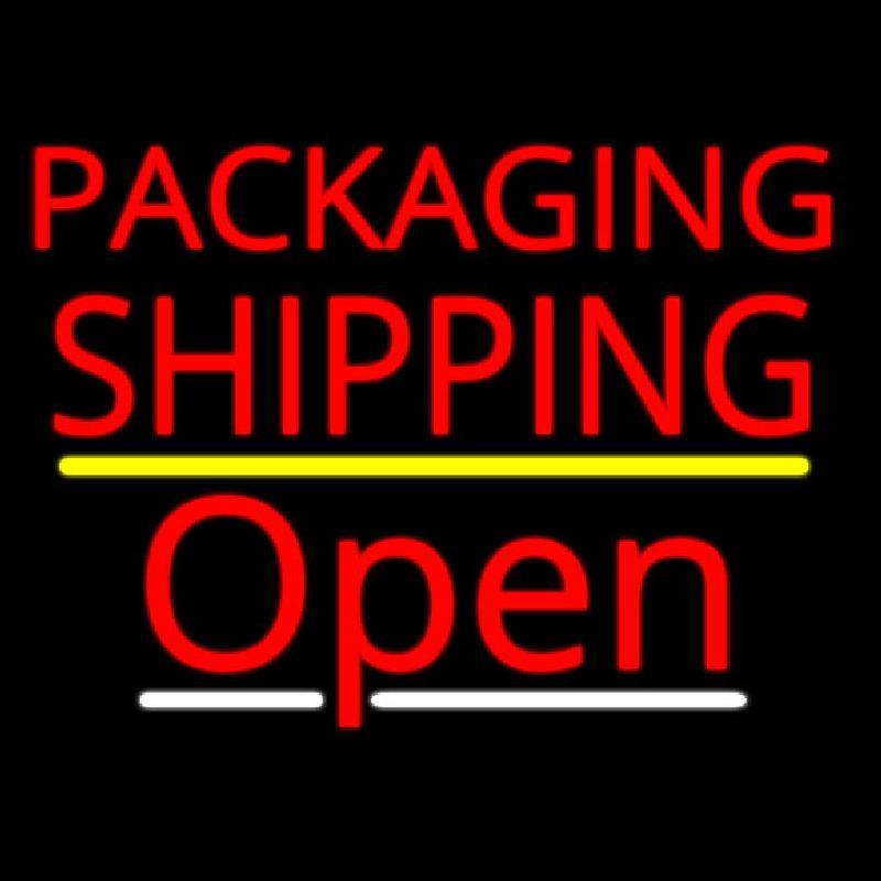 Packaging Shipping Open Yellow Line Handmade Art Neon Sign