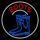 Pair Of Boots Logo With Border Handmade Art Neon Sign