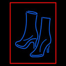 Pair Of Boots With Red Border Handmade Art Neon Sign