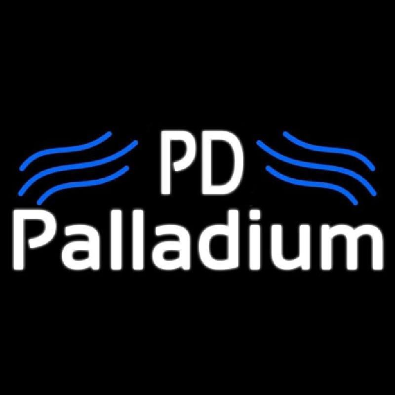 Palladium White With Blue Line Handmade Art Neon Sign