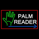 Palm Reader Arrow Red Border Handmade Art Neon Sign