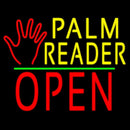 Palm Reader Logo Block Open Green Line Handmade Art Neon Sign