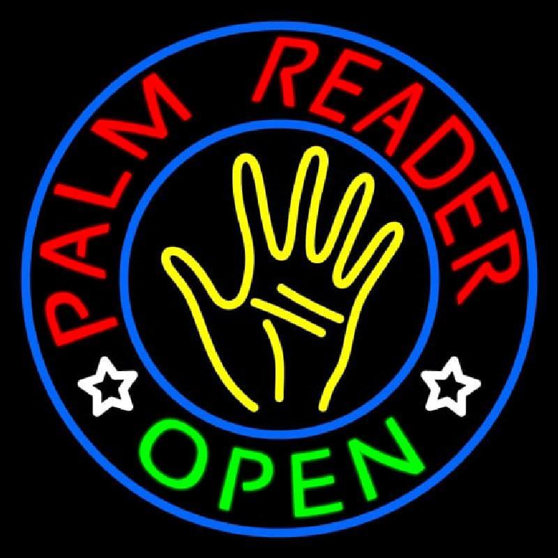 Palm Reader Open Circle Handmade Art Neon Sign