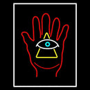 Palm With Eye Pyramid Handmade Art Neon Sign