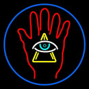 Palm With Eye Pyramid Handmade Art Neon Sign
