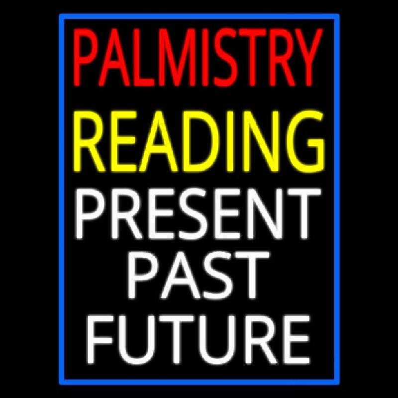 Palmistry Reading Blue Border Handmade Art Neon Sign