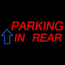 Parking In Rear Block With Arrow Handmade Art Neon Sign