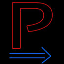 Parking P With Arrow Handmade Art Neon Sign