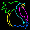Parrot With Palm Tree Handmade Art Neon Sign