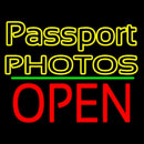 Passport Photos Block With Open 1 Handmade Art Neon Sign