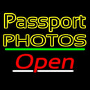 Passport Photos Block With Open 3 Handmade Art Neon Sign