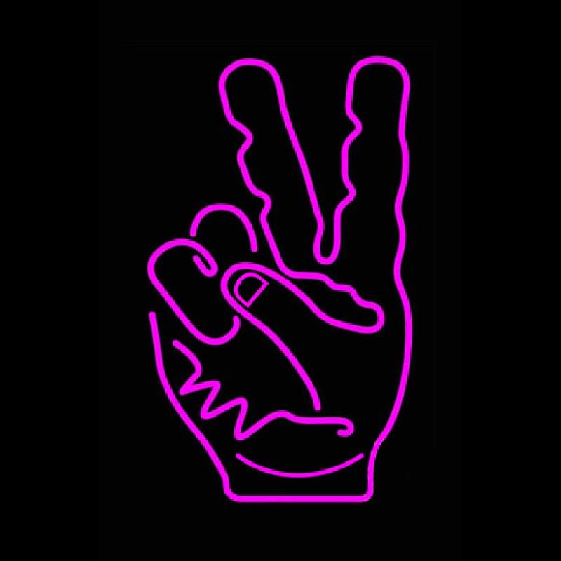 Peace Fingers Handmade Art Neon Sign