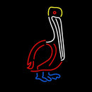 Pelican On Pier Piling Handmade Art Neon Sign