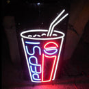 Pepsi Soda Pop Glass Handmade Art Neon Sign