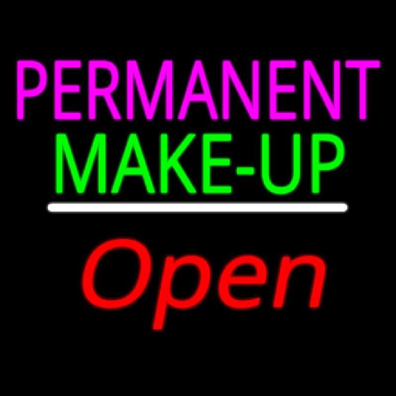 Permanent Make Up Open White Line Handmade Art Neon Sign