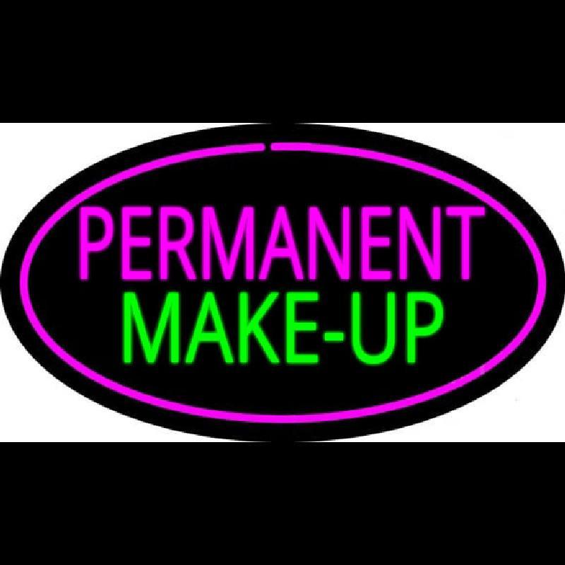 Permanent Make Up Oval Pink Handmade Art Neon Sign