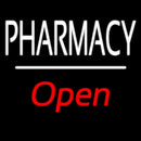 Pharmacy Open White Line Handmade Art Neon Sign
