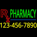Pharmacy With Phone Number Handmade Art Neon Sign