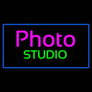 Photo Studio Blue Rectangle Handmade Art Neon Sign