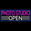 Photo Studio Open With Blue Border Handmade Art Neon Sign