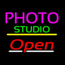 Photo Studio Open Yellow Line Handmade Art Neon Sign