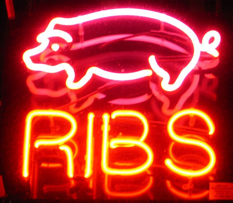Pork Ribs Sign Pig Ribs Neon Sign