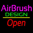 Pink Airbrush Design Open White Line Handmade Art Neon Sign